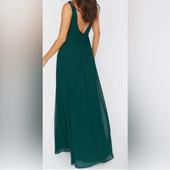 Show Me Your Mumu NWT Jenn V-Neck Maxi Dress in Emerald Chiffon- Size M - Picture 2 of 7